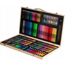Набір для малювання в дерев'яному кейсі 220 предметів (KB25784)