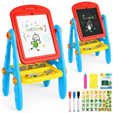 Дошка для малювання мольберт двосторонній блакитний (009-2168/2169BL)