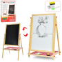 Дошка-мольберт двостороння поличка для приладдя з набором маркерів та крейди (MD1588)