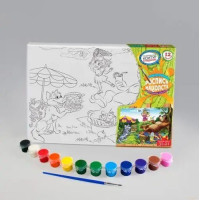 Набір для творчості Danko Toys Розпис на полотні 31*21 Ведмідь і Маша на відпочинку (PX-04-06)