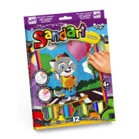 Набір для творчості Danko Toys фреска з кольорового піску SandArt Котик (SA-02-05U)