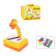 Проектор для малювання із слайдами та маркерами у валізі жираф жовтий (TH6692-6698YL)