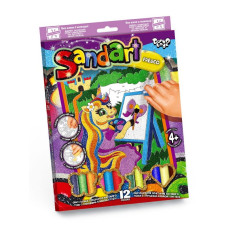 Набір для творчості Danko Toys фреска з кольорового піску SandArt Єдиноріг за мольбертом (SA-02-02U)