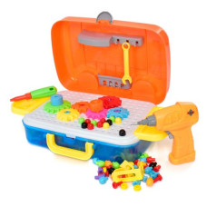 Набір мозаїка з шуруповертом у скрині на колесах Bus gear 276 дет (710A)