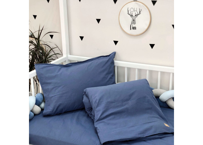 Комплект постільної білизни підліток варена бавовна синій