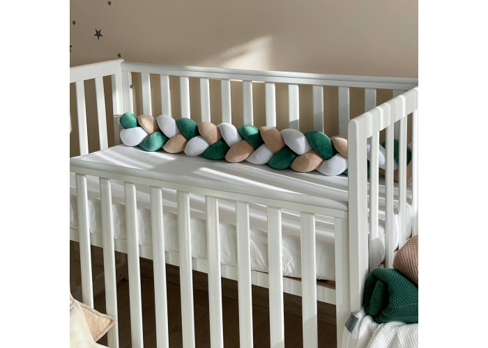 Бортик-коса (білий/бежевий/малахіт)