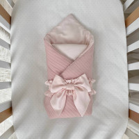 Плед-конверт з ковдрою + бантик DreamLand пудра