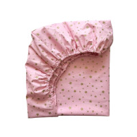 Простирадло дитяче Зірка розсип золото на рожевому