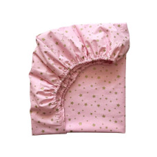 Простирадло дитяче Зірка розсип золото на рожевому