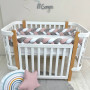 Бортик-коса білий/сірий/пудра 3,6 м на всі сторони ліжечка