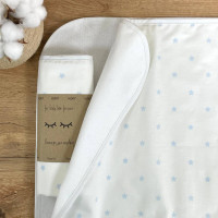 Пелюшка непромокаюча Зірка розсип дрібна блакитна на білому