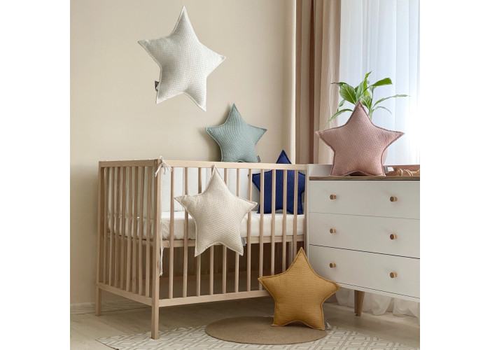 Подушка декор "Зірочка" вафля гірчиця