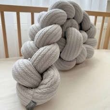 Бортик-коса трикотажна вязка сірий