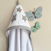 Рушник куточок махра окантовка вафля 80х100 сірий