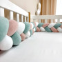 Бортик-коса білий/темна мята/пудра 3,6м на всі сторони ліжечка