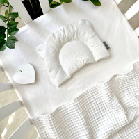 Подушка з вушками поплін Крапка сіра на білому (130046)