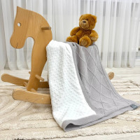 Плед вязаний Wellsoft Ромби сірий