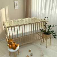 Фенс-бортик муслін Ведмедики і крапки