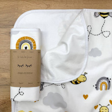 Непромокаюча пелюшка Поплін/Мембрана Бджілка сіра