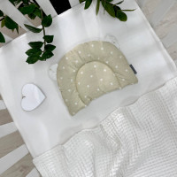 Подушка з вушками поплін Зірка на бежевому (130046)