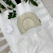 Подушка з вушками поплін Зірка на бежевому (130046)