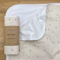 Непромокаюча пелюшка Поплін/Мембрана Зірки різнокольорові на бежевому 45х75