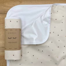 Непромокаюча пелюшка Поплін/Мембрана Зірки різнокольорові на бежевому 45х75