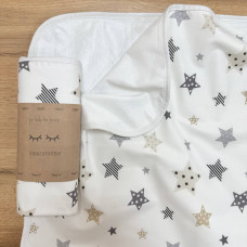 Непромокаюча пелюшка Поплін/Мембрана Старс бежевий 45х75