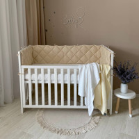 Бортик стьобаний "Baby Dream" на 3 сторони поплін бежевий