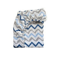 Простирадло фланель Зигзаг сіро-блакитний