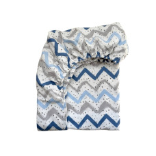 Простирадло фланель Зигзаг сіро-блакитний
