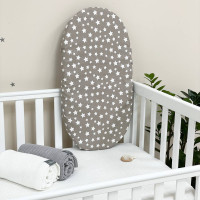 Водонепроникне простирадло у візочок зірки білі на бежевому