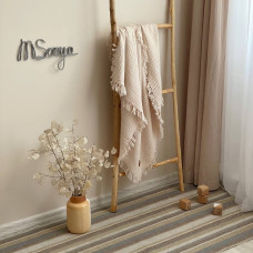 Плед муслін жатка бежевий з бахромою