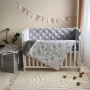 Комплект постільної білизни для новонародженого Baby Mix Хмаринки сірі з місяцем, колір сірий