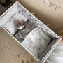 Комплект постільної білизни для новонародженого Baby Mix Хмаринки сірі з місяцем, колір сірий