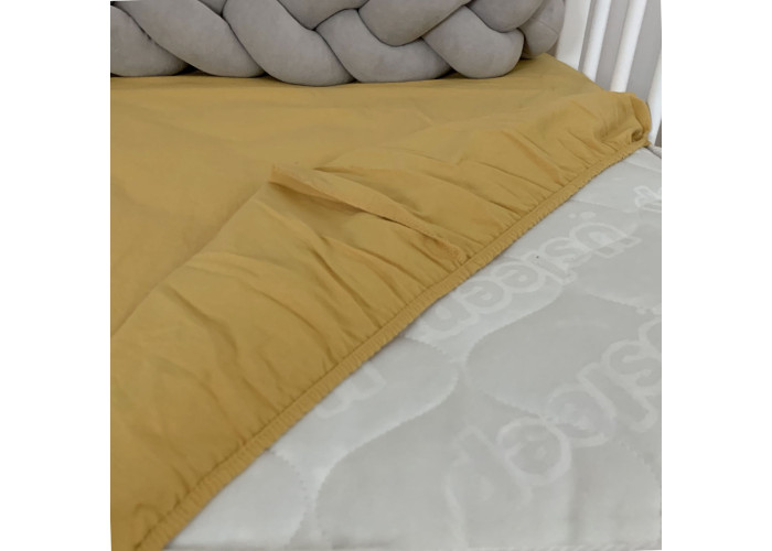 Комплект постільної білизни підліток варена бавовна з рюшем гірчиця