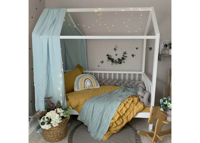 Комплект постільної білизни підліток варена бавовна з рюшем гірчиця