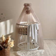 Балдахін з помпонами капучино