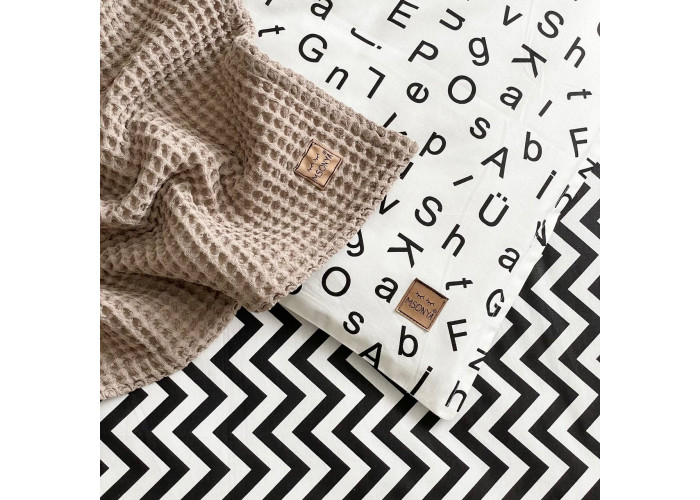 Комплект постільної білизни ясла поплін Літери чорні