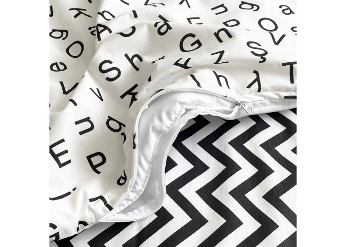 Комплект постільної білизни ясла поплін Літери чорні