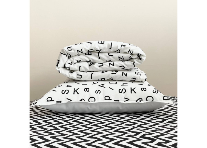 Комплект постільної білизни ясла поплін Літери чорні
