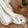 Плед муслін жатка Білий з мереживом Павутинка