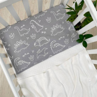 Наволочка поплін 40 х 60 Діно на сірому 370000