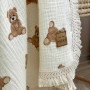Плед муслін жатка двошаровий з бахромою Teddy на молочному