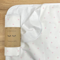 Непромокаюча пелюшка Поплін/Мембрана Зірка розсип рожева на білому