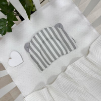 Подушка з вушками поплін Полоска сіра широка (130046)