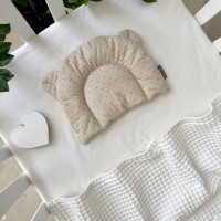 Подушка з вушками поплін Крапка на бежевому (130046)