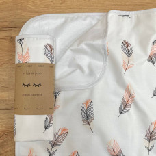 Непромокаюча пелюшка Поплін/Мембрана Перо пудра 45х75