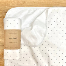 Непромокаюча пелюшка Поплін/Мембрана Горошек графит на белом