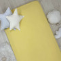 Простирадло дитяче 2шт 90х200 поплін жовтий+зірочки червоні на білому